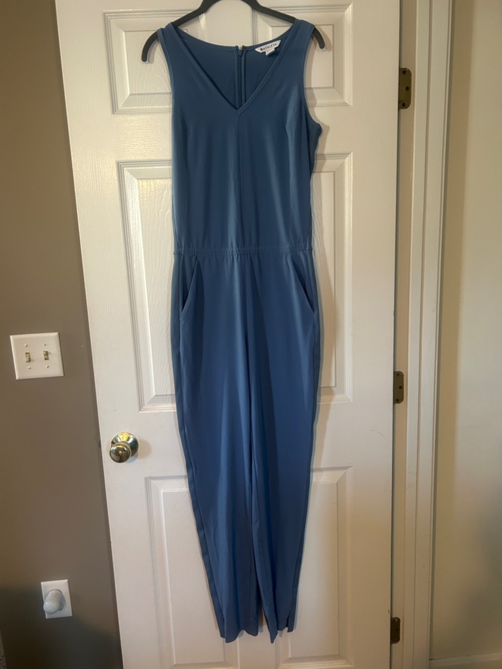 Athleta Slate Blue Straight-Leg Jumpsuit